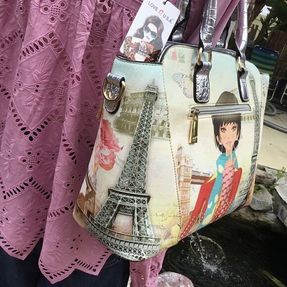 LOVEĀ USAāHANDBAGāSILVER/GOLDāSHOULDERāBAGāTOTE - Picture 14 of 16